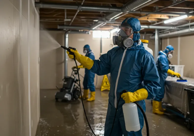 Basement Sanitization and Antimicrobial Treatment process in Cleves, OH